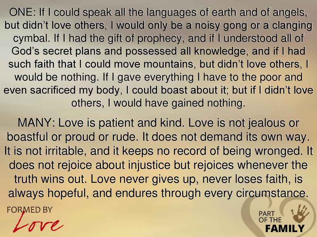I corinthians 13 nlt best sale